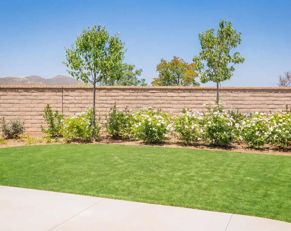 Backyard patio before pergola installation in Los Angeles with open space and no shade structure